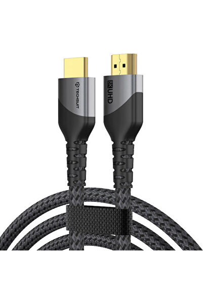 Techsuit HDMI 2.1 Καλώδιο HDMI Αρσενικό HDMI σε Αρσενικό HDMI 2μ Γκρι