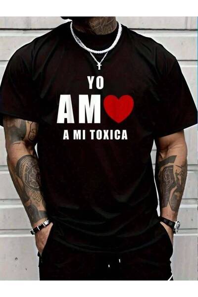 23ERVA Cotton Yo Amo A Mi Toxica Valentin T-Shirt. Men's Women's Vintage Summ...