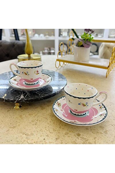 ROY KING Royking 2 Li Kahve Fincanı Pembe