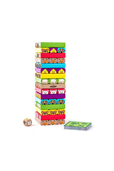 SES Creative Joc de societate, Woody Toys, Lemn, Djenga, Multicolor