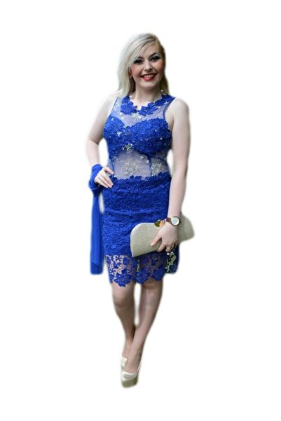 OEM Rochie fashion de ocazie, albastra, model scurt, design rafinat