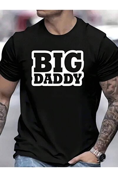 29CUN Big Daddy Graphic Men'S Casual T-Shirt - Round Neck, Short Sleeve, Blac...