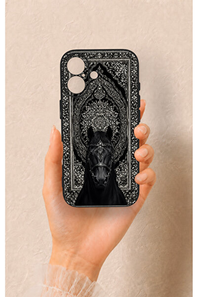 Vip Case iPhone 17 Uyumlu Etnik At Figürü Desenli Silikon Kılıf