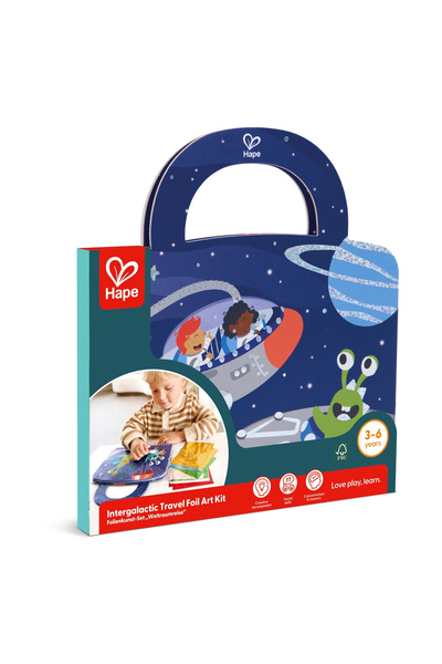 Hape Set creativ, Hape, Carte cu aplicatii din folie, Spatiu