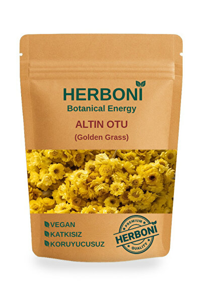 HERBONİ Golden Grass 40g, Immortal Flower, Yellow Immortelle, Helichrysum Are...