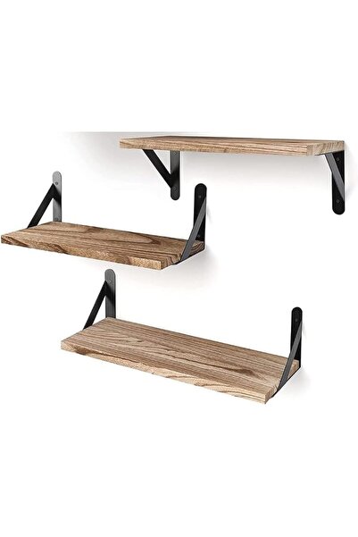 GENERAL Black Floating Shelves - Set of 2, Wall Mounted Hanging Shelves with ...