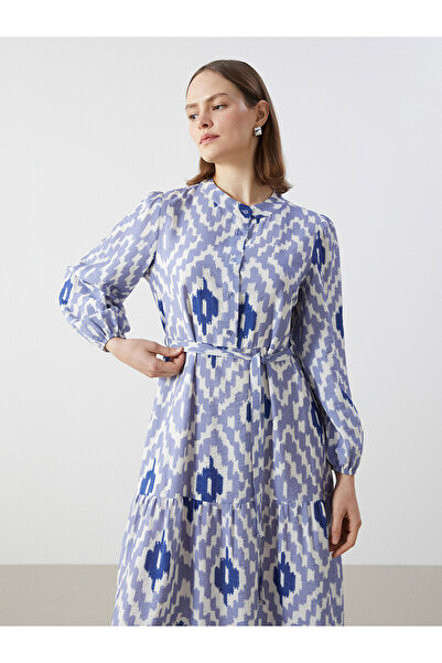 LC Waikiki Original Hakim Collar Patterned Dress