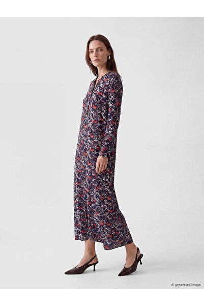 LC Waikiki New Season Blue Collared A-Line Dress