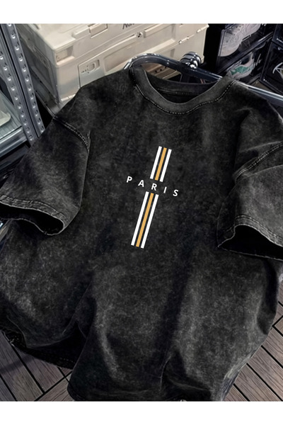HOFFNUNG Unisex Oversize Vintage Washed Street Style Μόδα του δρόμου Βαμβακερ...