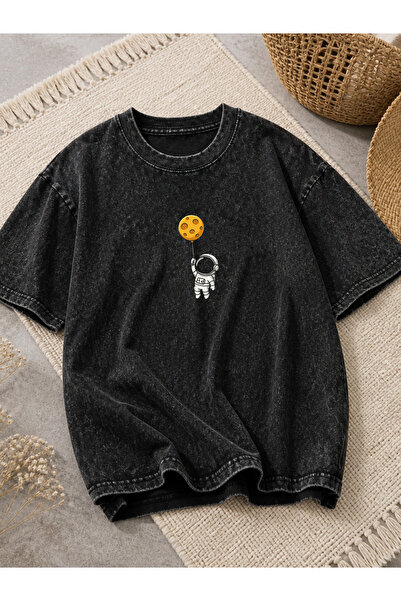 HOFFNUNG Unisex Oversize Vintage Washed Street Style Μόδα του δρόμου Βαμβακερ...