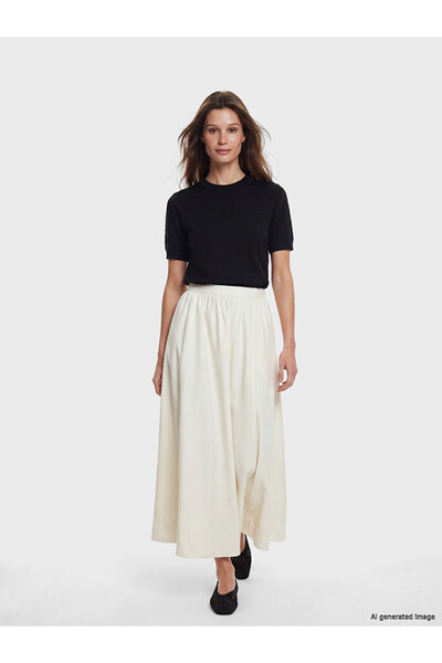 LC Waikiki Original Buy Zippered 100% Cotton Flared Skirt