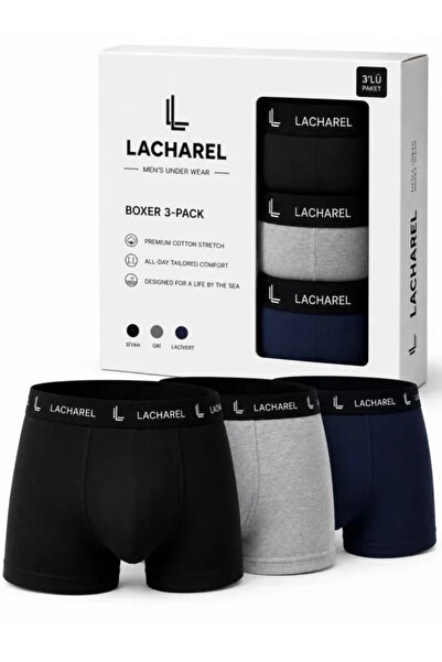 Beruflic Men's Lycra Cotton Breathable Combed Cotton Boxer 3-Pack Black Gray ...