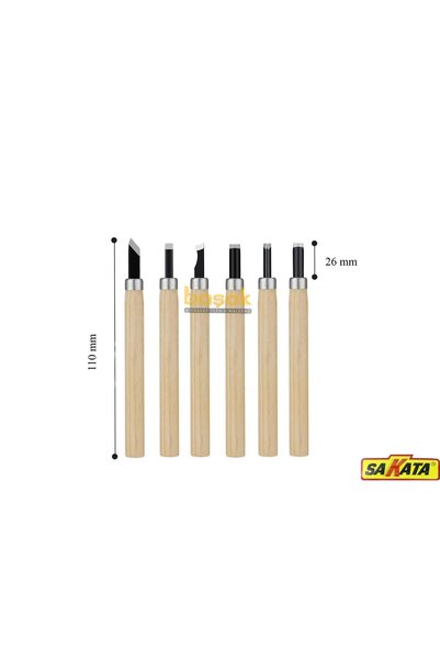 FLARIUM Sakata Ahşap Oyma Seti Mini 6 Parça WD1007