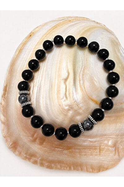 gemsartdeco Obseidian Hematite Natural Stone Bracelet