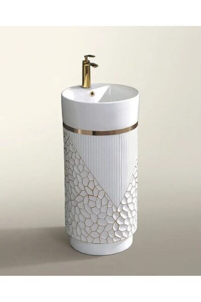 Pure Concept Elysia Beyaz Altın Monoblok Lavabo