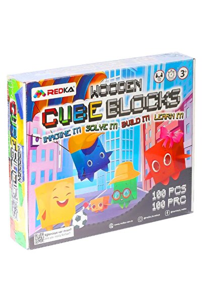 Redka Wooden Cubes Blocks Game Platform and Bookstore for Ages 3+