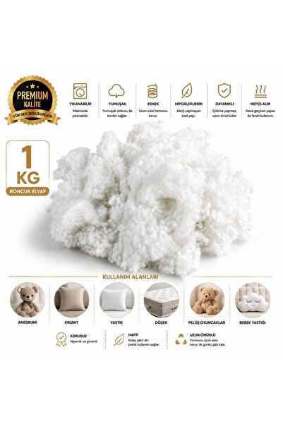 Genel Markalar Boncuk Silikon Elyaf Premium Kalite (1.Sınıf) 1Kg