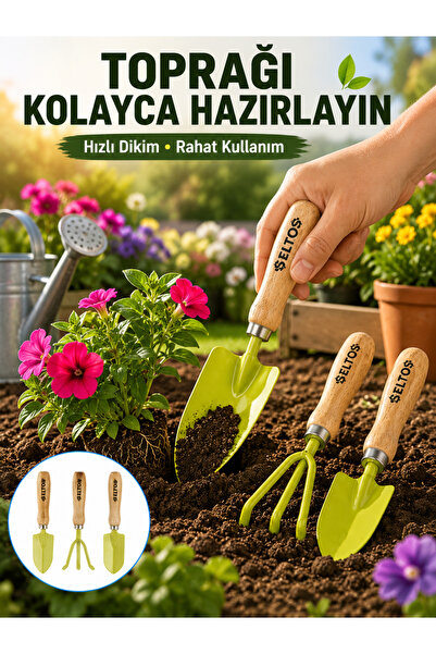 teknodayım Garden Hand Tools Set Soil Preparation and Planting Tool