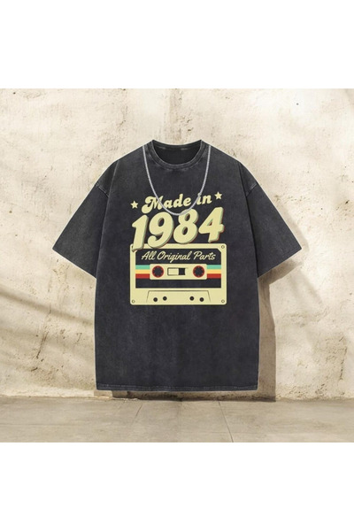 bellanova Vintage Washed Smoked Printed Oversize T-Shirt