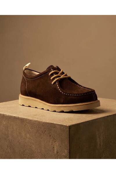 TETRİ Paolo Model Genuine Leather Handmade Brown Suede Casual Shoes