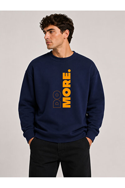 herkesemoda Do More Printed Crew Neck 2 Thread Sweatshirt