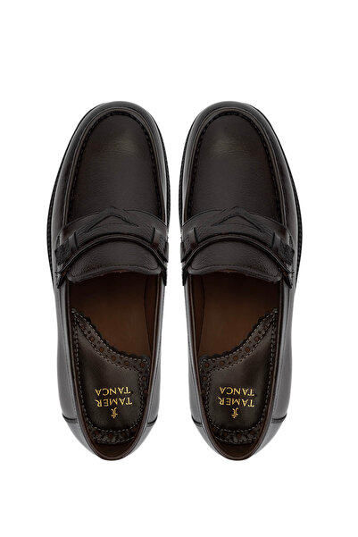 Tamer Tanca Men's Genuine Leather Brown Classic Shoes