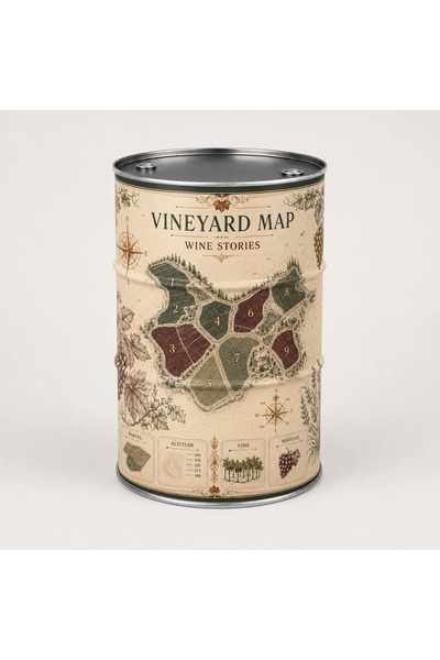 Generic Brand Masă tip butoi personalizată CISKO Vineyard Map – Wine Stories