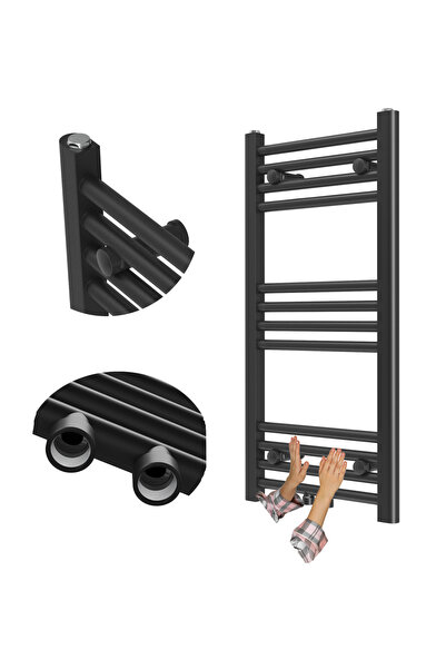 Granitan Radiator baie Raven, scara, 80x40 cm, 275W, electric, Negru