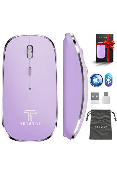 NETSTAT Mouse Wireless NETSTAT®, Click Silentios, Multi-Device 3 Conexiuni, B...