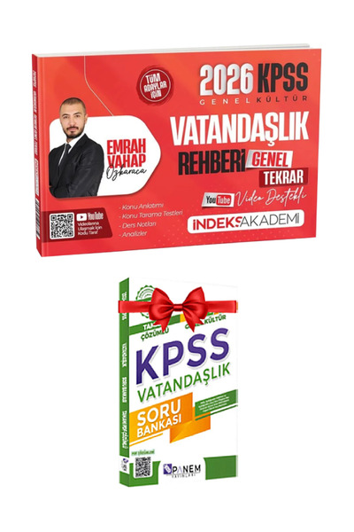 İndeks Akademi KPSS 2026 Emrah Vahap Özkaraca Vatandaşlık Rehberi Genel Tekra...