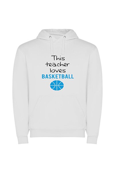 iLovePrints Ball Love: Inspired Teacher Φούτερ με κουκούλα σε χρώμα Λευκό