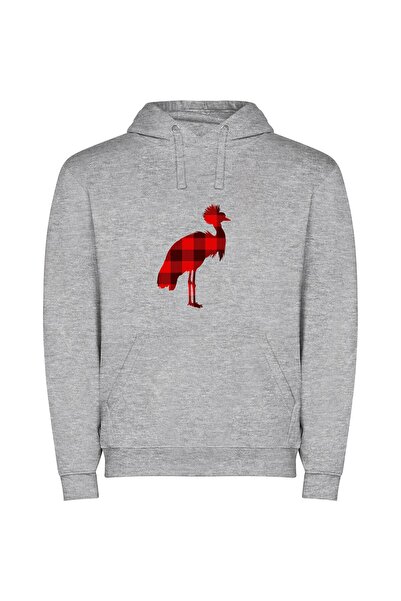 iLovePrints Astonishing Avian Artistry Φούτερ με κουκούλα σε χρώμα Γκρι