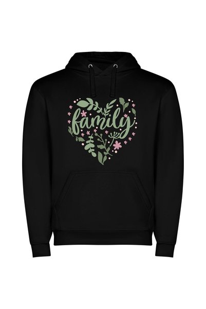 iLovePrints Nature's Love Bond Φούτερ με κουκούλα σε χρώμα Μαύρο