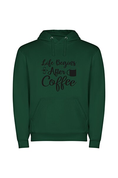 iLovePrints Java: Life's Energizing Potion Φούτερ με κουκούλα σε χρώμα Πράσινο
