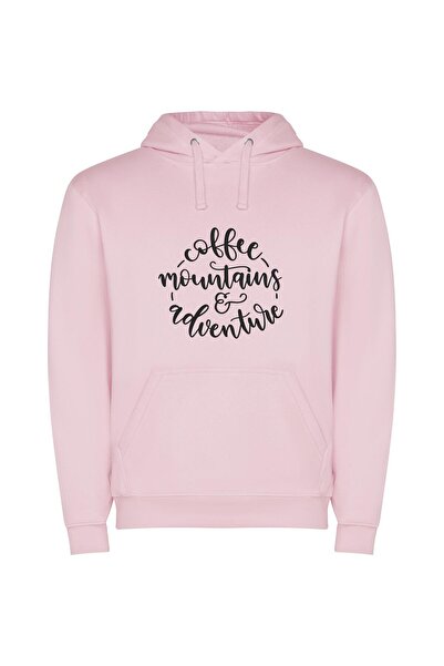 iLovePrints Black Ink Adventure: Coffee Mountains Φούτερ με κουκούλα σε χρώμα...