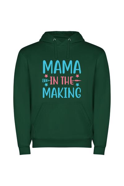 iLovePrints Mama's Maternal Memoir Φούτερ με κουκούλα σε χρώμα Πράσινο
