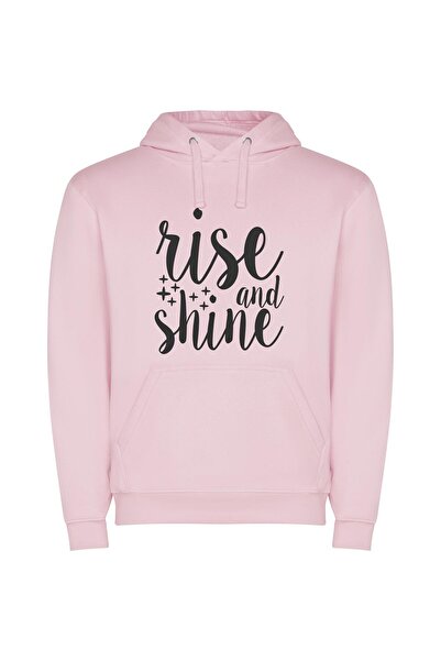 iLovePrints Glow & Glimmer: Radiant Rises Φούτερ με κουκούλα σε χρώμα Ροζ