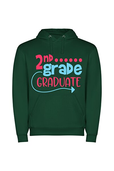 iLovePrints Dynamic Illustrator: 2B Graduate Φούτερ με κουκούλα σε χρώμα Πράσινο