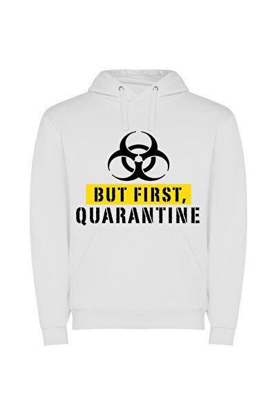 iLovePrints Biohazard Portrait Perplexes Φούτερ με κουκούλα σε χρώμα Λευκό