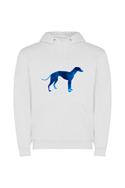 iLovePrints Elegant Anthropomorphic Dog Φούτερ με κουκούλα σε χρώμα Λευκό
