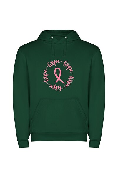 iLovePrints Radiant Ribbon of Hope Φούτερ με κουκούλα σε χρώμα Πράσινο