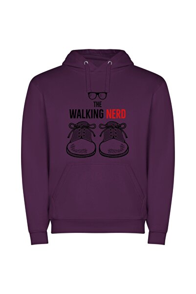 iLovePrints Nerdy Stride Collection Φούτερ με κουκούλα σε χρώμα Μωβ