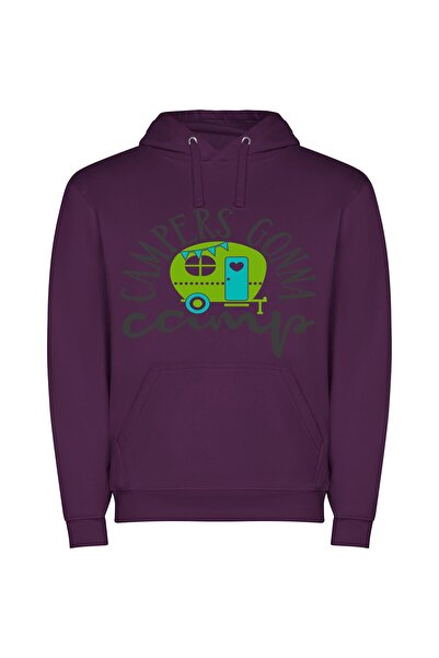 iLovePrints Campy Colorful Escape Φούτερ με κουκούλα σε χρώμα Μωβ