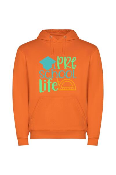 iLovePrints Cap of Pre School Φούτερ με κουκούλα σε χρώμα Πορτοκαλί