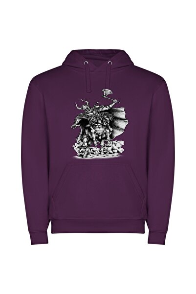 iLovePrints Shadowed Equestrian Scarlet Reaper Φούτερ με κουκούλα σε χρώμα Μωβ