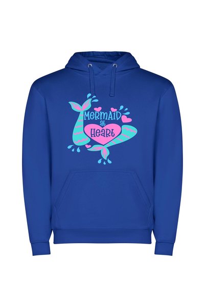iLovePrints Mermaid Love Φούτερ με κουκούλα σε χρώμα Μπλε