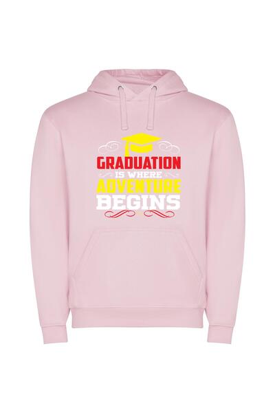 iLovePrints Adventure's Graduation Fiesta Φούτερ με κουκούλα σε χρώμα Ροζ