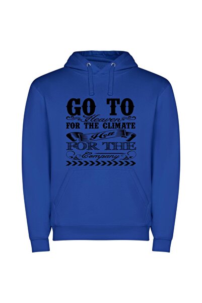 iLovePrints Eternal Climate Journey Φούτερ με κουκούλα σε χρώμα Μπλε