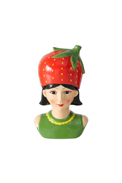 Boltze Vază de porțelan roșu/verde 16,3 cm Căpșună