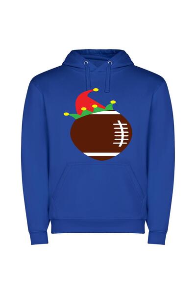 iLovePrints Festive Super Bowl Mascot Φούτερ με κουκούλα σε χρώμα Μπλε